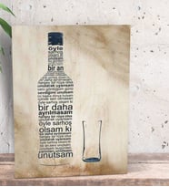 BK Gift Rakı Tasarımlı Dekoratif Mini Kanvas Tablo 15x20cm-8
