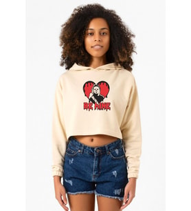 Be Mine Michael Myer Bej Kadın Crop Kapşonlu