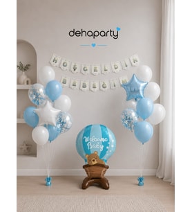 Bebek Hastane Odası Süsleme Seti Hoş Geldin Bebeğim Baby Shower Parti Süsleri Pembe Mavi Beyaz Balon