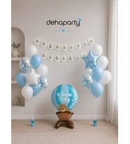 Bebek Hastane Odası Süsleme Seti Hoş Geldin Bebeğim Baby Shower Parti Süsleri Pembe Mavi Beyaz Balon