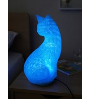 MYCRAFT3D Dekoratif Kedi Figürlü Gece Lambası 3D Yazıcı Baskı Hediyelik Masa Lambası Aydınlatma 23cm