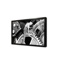 Charlie Chaplin Siyah Beyaz Çerçeveli Cam Tablo