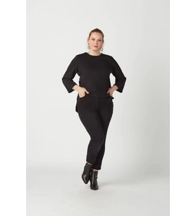 P001s Düz Renk Tam Kalıp Dar Paça Kot Pantolon Siyah