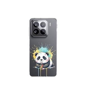 Xiaomi Mi 14 Pro ile Uyumlu Splash Panda Tasarımlı Şeffaf Silikon Kılıf