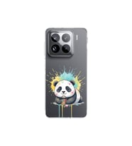 Xiaomi Mi 14 Pro ile Uyumlu Splash Panda Tasarımlı Şeffaf Silikon Kılıf