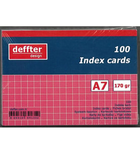 DEFFTER INDEX KARTI A7 PEMBE KARELİ