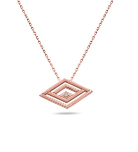 925 Ayar Rose Gold Kadın Gümüş Kolye