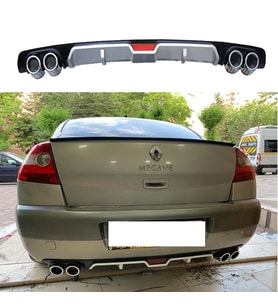 Renault Megane 2 Sedan Difüzör Arka Tampon Eki 4 Egzoz Çıkışlı