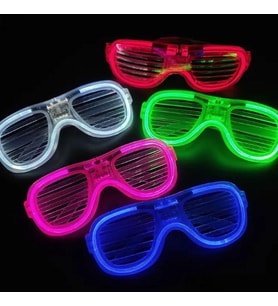 Glow Model Led Işıklı Parti Gözlüğü 3 Modlu 5 Renk 5 Adet