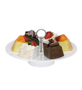 Professional Gastronomi Teşhir Tepsisi Ayaklı Yuvarlak  PC - 35 cm BO383