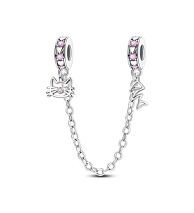 Kedi ve Kılçık Zincir Sallantılı Charm