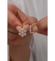 925 Ayar Gümüş Rose Kartanesi Küpe