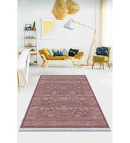 Pembe Vintage Dokuma Pamuk Tabanlı Kaymaz Kilim KLM114