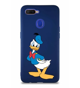 Oppo AX7 Soft Premier Kapak Donald Duck-D Tasarımlı Silikon Kılıf - Lacivert (Şeffaf)