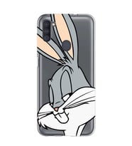 Samsung Galaxy M21 Uyumlu Bugs Bunny Desenli Şeffaf Telefon Kılıfı