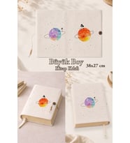 Satürn Düşleri 38x27 cm Büyük Boy Kitap Kılıfı Rahle Boy Uyumlu
