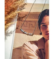 Kadın Çelik Tiffany Oval Çubuk Xoxo Tasarım Kolye