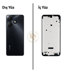 Infinix Hot 30 Play Siyah Uyumlu Orta Kasa Full Kasa Kapak Gövde Housing