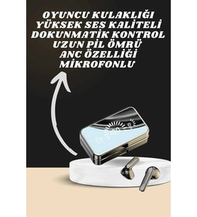 Aynalı Bluetooth Kulaklık ve 7 Kordonlu Akıllı Saat Dijital Göstergeli Uzun Pil Ömrü