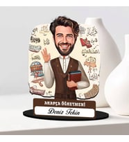 En Başarılı Erkek Arapça Öğretmenine Hediye Karikatürlü Biblo