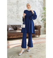 Rina Tunik Pantolon Takım - İndigo