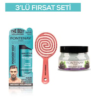 Fontenay Pudra Toz Wax Mavi 20gr + 3 Boyutlu Saç Fırçası+ FaceAnd Body Scrub Böğürtlen 350ml 3'LüSet