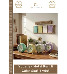#Saat Modern Tasarım Estetik Minimalist Masa Saati Kaliteli Yuvarlak Metal Renkli Çalar Saat