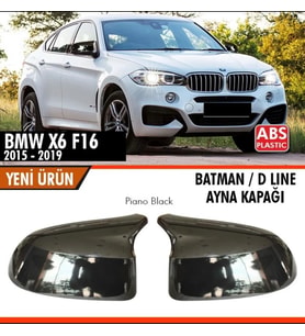 Bmw X6 Uyumlu F16 2015-2019 Batman Ayna Kapağı Parlak Siyah Parça