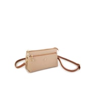 Nas Bag Kadın Çapraz ve Clutch Çanta - Kum Taba Gofraj