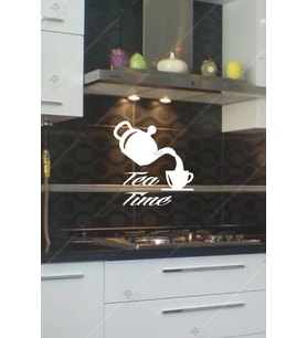 Tea Time Mutfak Ahşap Duvar Dekoru Tablosu (Beyaz)