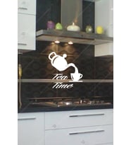 Tea Time Mutfak Ahşap Duvar Dekoru Tablosu (Beyaz)
