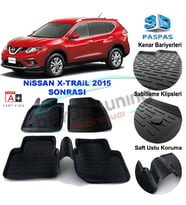Nissan X-Trail Havuzlu 3D Paspas Niken Siyah 2015 Sonrası