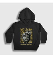 Presmono Unisex Çocuk Siyah Biggie Smalls Tupac Shakur Kapüşonlu Sweatshirt 45693tt