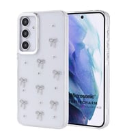 Microsonic Samsung Galaxy A55 Kılıf PrettyCharm Bow (Gümüş)