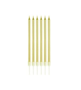 Altın Renk 6 lı Pasta Mumu 13 cm