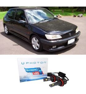 Peugeot 306 Led Xenon Uzun + Kısa Far Ampulü H4 Ultimate 9500 Lumens Yeni Seri Beyaz 1993-1996