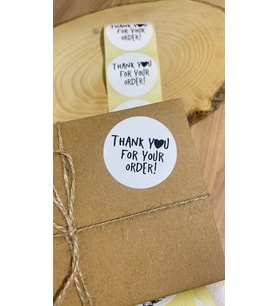 Thank You For Your Order Yuvarlak Yapışkanlı Etiket 5x5cm 100 Adet