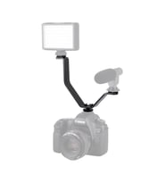 V BRACKET DSLR MAKİNALAR İÇİN ÜÇ GRİŞLİ FLAŞ LED, MİKROFON TUTUCU (Siyah)