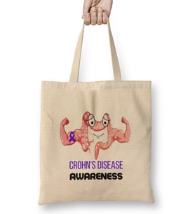 CROHN'S & COLITIS AWARENESS Warrior Unbreakable Bez Çanta Uzun Saplı