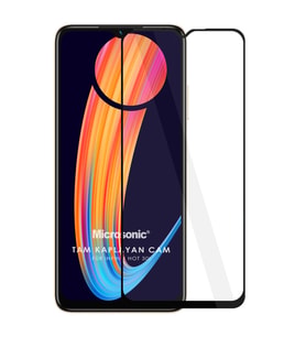 Microsonic Infinix Hot 30i Tam Kaplayan Temperli Cam Ekran Koruyucu Siyah