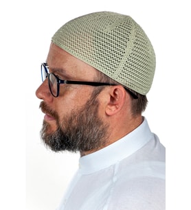 Baba Günü Hediyesi - Lüks Çelik Örme Namaz Takkesi Fıstıkyeşili 1 Adet (Fıstık Yeşili)