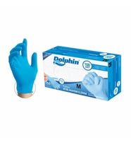 Dolphin Tek Kullanımlık Lateks Mavi Pudrasız Nitril Muayne Eldiveni
