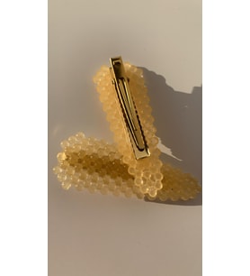 Turuncu Renkli Damla Model Gold Pens Kıskaçlı 2'li Saç Tokası Handmade El Yapımı Epoksi Hediyelik