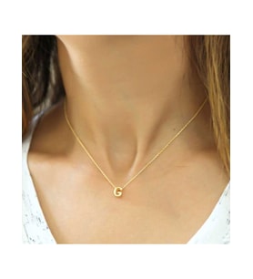 Gümüş Gold 3 Boyutlu G Harf Kadın Kolye CSR2183762