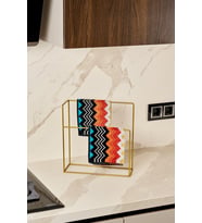 Parlak Altın Renk Çok Amaçlı Tezgah Üstü Mutfak & Banyo Havluluğu Modern Havlu Askılığı