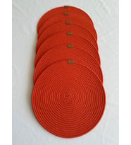 Yuvarlak Supla Amerikan Servis Sofra Altlığı, Masa Dekoru 33cm 6lı (Turuncu)