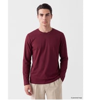 LCWAIKIKI Classic Bordo Bisiklet Yaka Uzun Kollu Penye Erkek Tişört