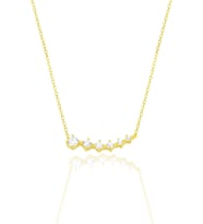 Gümüş altın yaldızlı zirkon sıra taşlı pırıltı kolye SGTL12555GOLD