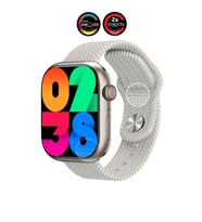 Watch 8 PR-9 Pro Amoled 45mm 1,9 inç Ekran Pusula Vidalı Kilitli Çift Kordon Akıllı Saat (Gri)