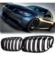 Bmw E90 2009-2013 Çift Tırnak Ön Panjur Izgara Böbrek Seti Parlak İTHAL